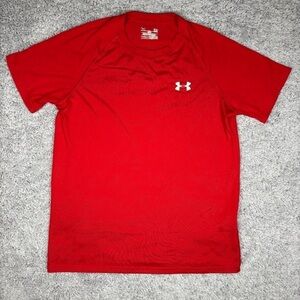 Under Armour Shirt Womens Small Crewneck Loose Activewear Gym Fitness Loose Red